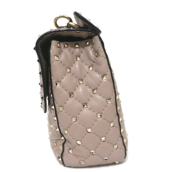 Valentino Large Rockstud Spike Chain Strap Bag Poudre Leather - Picture 5 of 11